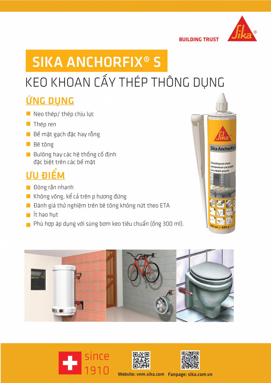 Keo khoan cấy thép 2 thành phần SIKA ANCHORFIX S